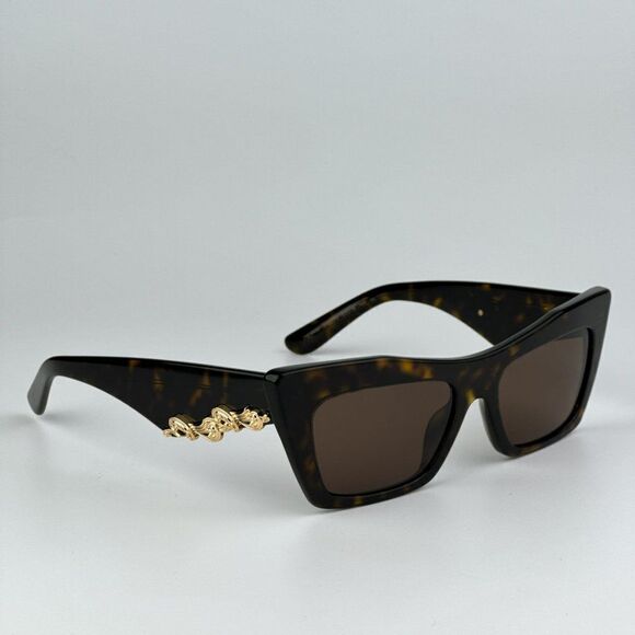 NEW D&G DG4435 502/73 Havana Dark Brown Cat Eye Women Sunglasses - Picture 1 of 13